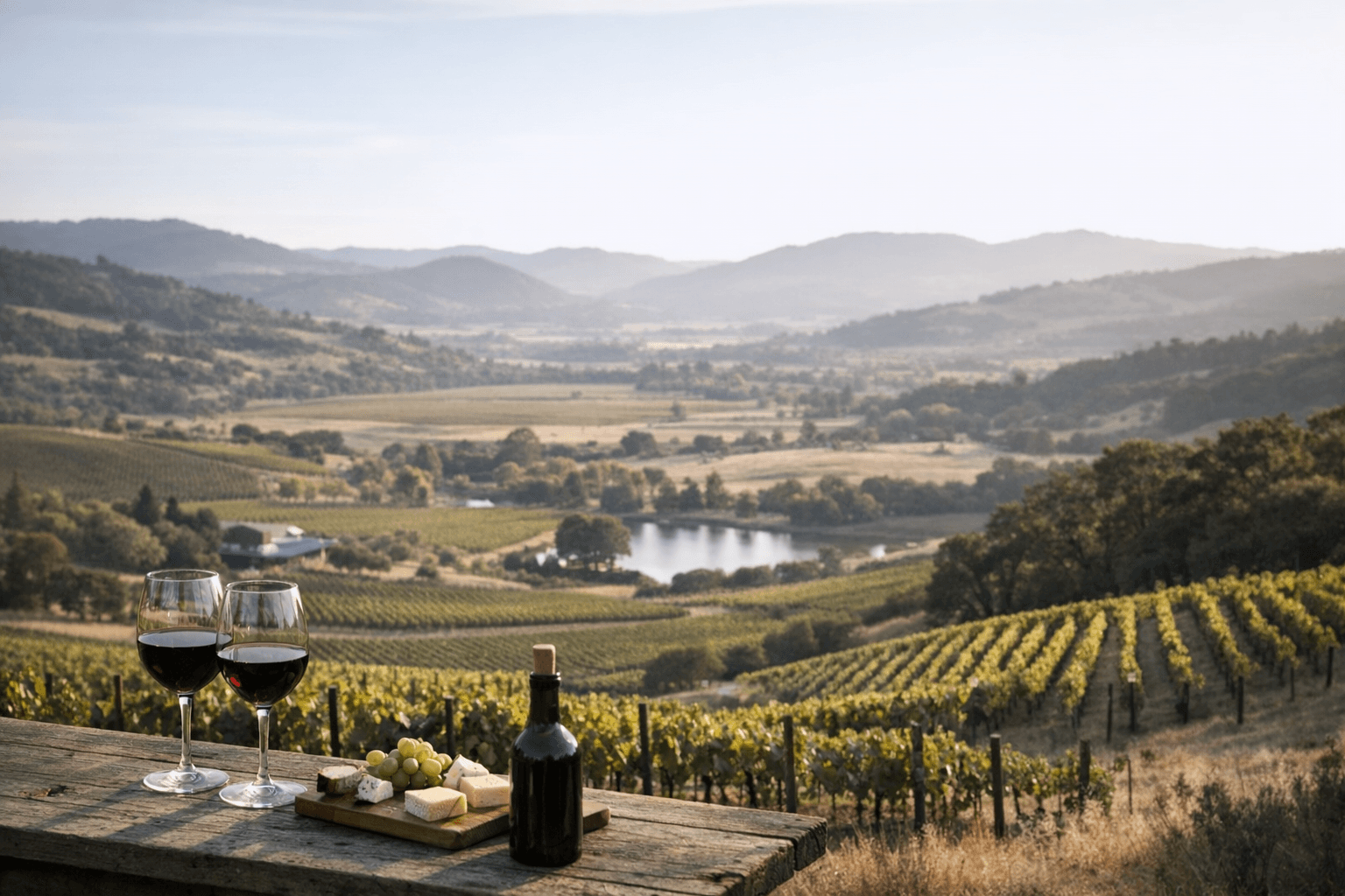 Panoramic view of Napa and Sonoma valleys