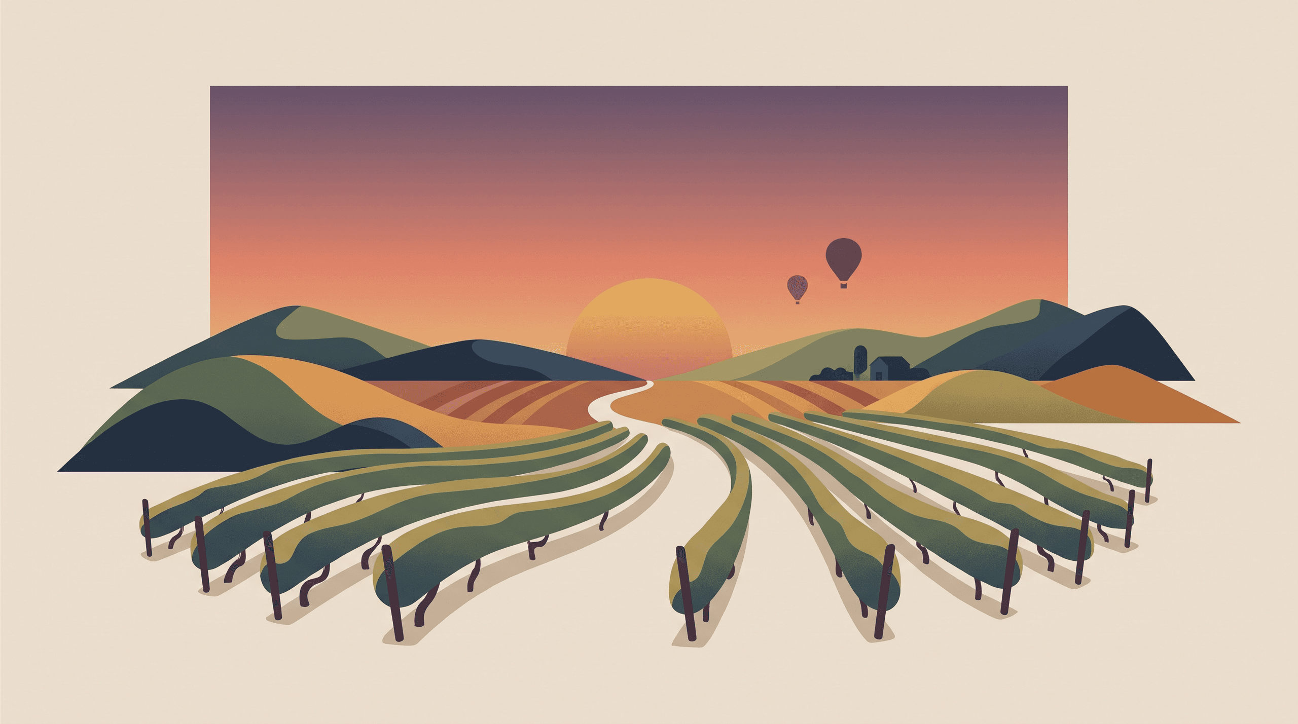 Scenic view of Napa Valley vineyards