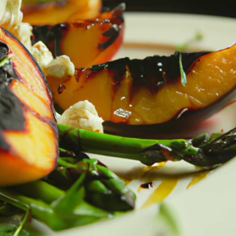 Grilled Peach and Asparagus Salad: A Delightful Combination with Goats Cheese