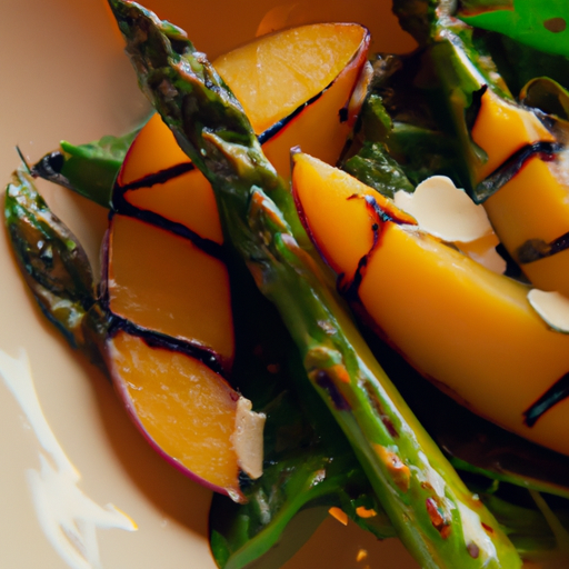 Grilled Peach and Asparagus Salad: A Delightful Combination with Goats Cheese