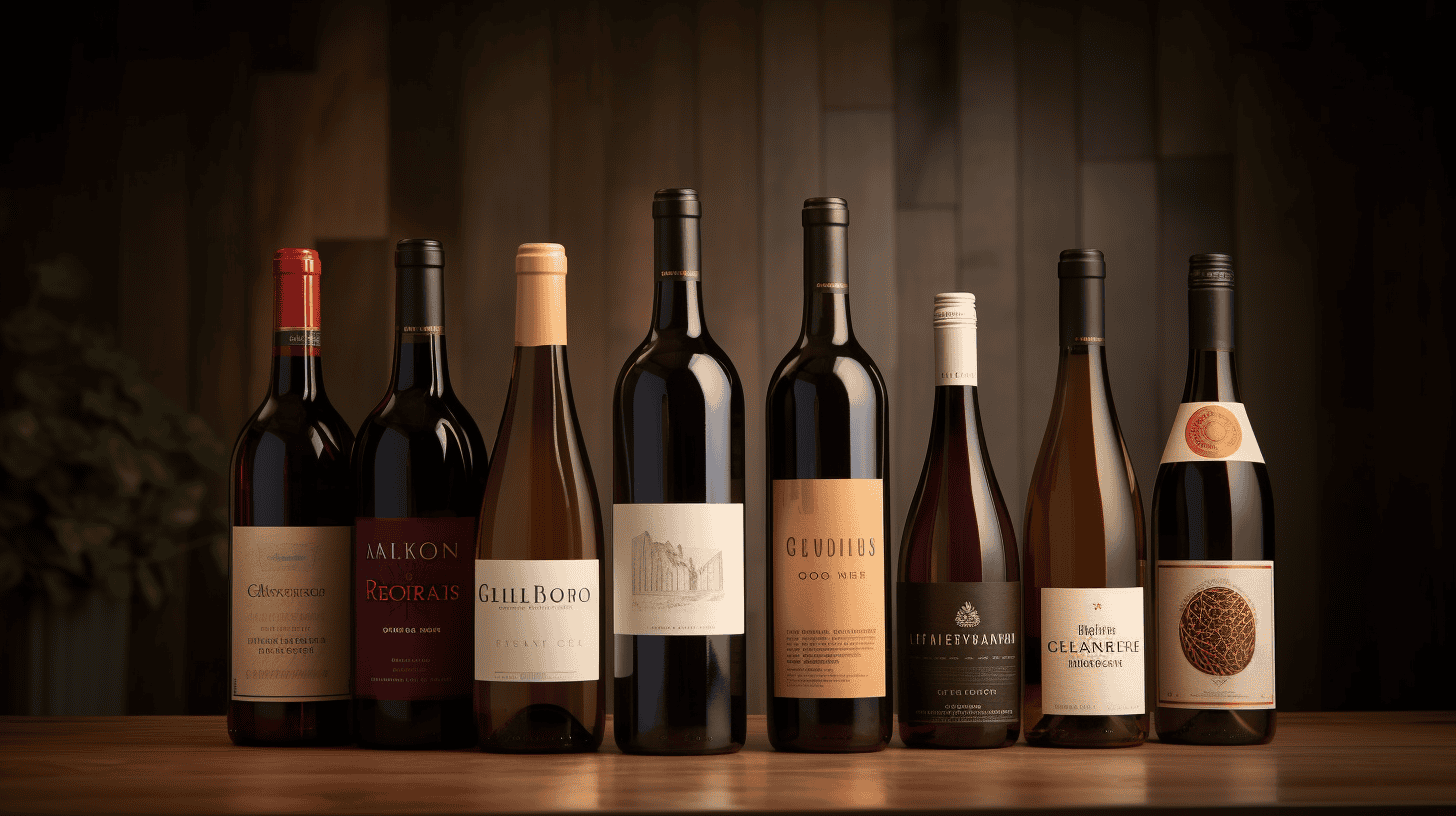 Diverse selection of California wines including red, white, and rosé