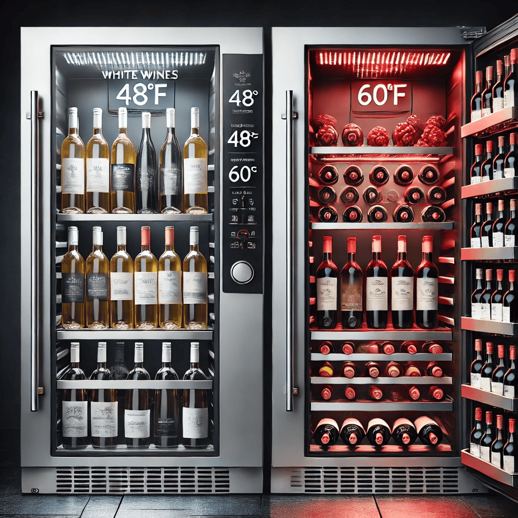 The best wine refrigerators with Dual-zone, showing separate temperature zones for red and white wines