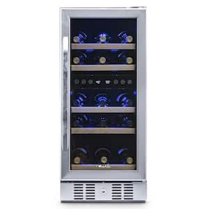 Dual Zone 29-Bottle Built-In Compressor Wine Cooler Fridge Quiet Operation and Beech Wood Shelves, Stainless Steel -2024 Best Wine Refrigerator list