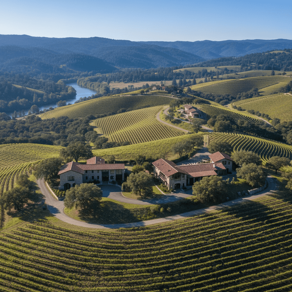 A scenic view of hidden wineries in Sonoma County.