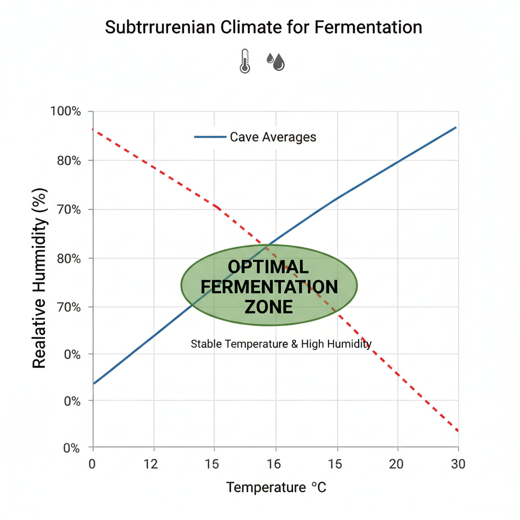 Temperature and humidity levels in caves